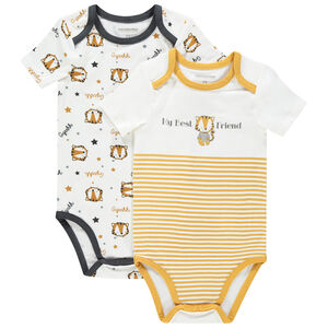 Lot de 2 bodies manches courtes à tigres printés 