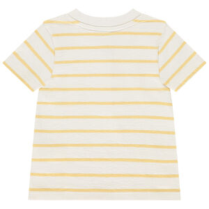 Polo de manga corta rayas con cuello teddy para bebé niño 