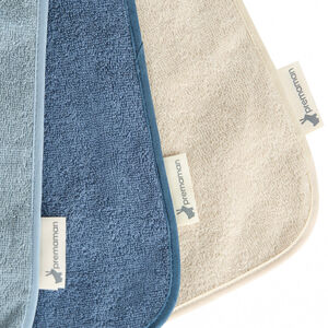 Lote de 3 baberos de esponja para poner - Azul 