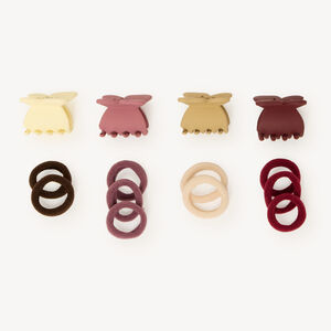 Lot de 4 barrettes papillon et 10 élastiques pour fille 