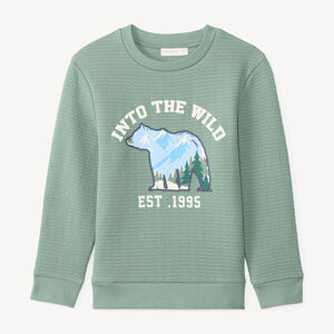 Sudadera para niño de punto texturizado y estampado divertido 
