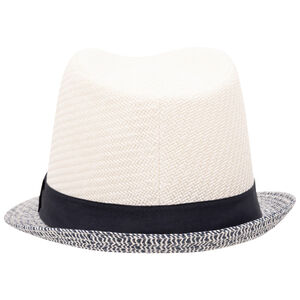 Sombrero Borsalino de paja bicolor con cinta tejida para niño 