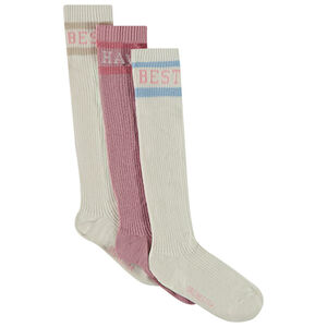 Pack de 3 pares de calcetines altos acanalados para niña  Main Pack de 3 pares de calcetines altos acanalados para niña