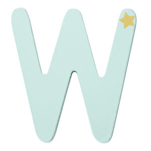 Letra decorativa de madera W 