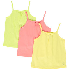 Lote de 3 camisetas sin mangas unis para niña. 