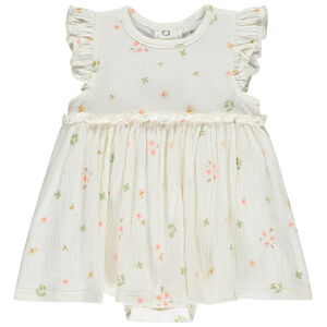 Vestido body efecto 2 en 1 con mangas cortas de fantasía para niña 