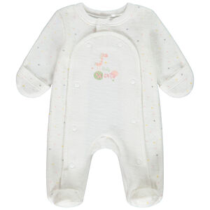 Pelele de terciopelo con bordados para bebé prematuro 