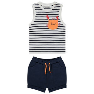 Conjunto de 2 piezas con motivo de cangrejo para bebé niño 