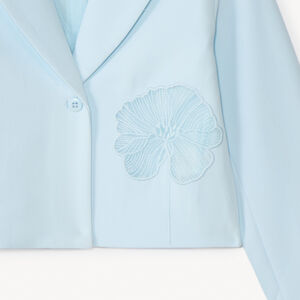 Chaqueta de lona estilo blazer en un color sólido niña 