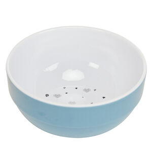 Bol en mélamine imprimé cœurs bleu  Main Bol en mélamine imprimé cœurs bleu