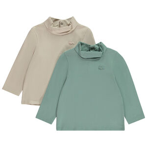 Lote de 2 peleles lisos con cuello alto para bebé niño 