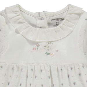 Pelele de terciopelo con estampado de flores para bebé niña 