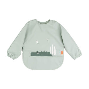 Bavoir tablier à manches longues - Crocodile Vert 