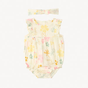 Conjunto corto estampado de koala + diadema anudada para niña 