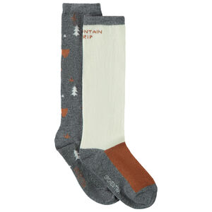Pack de 2 pares de calcetines altos con estampado para niño  Main Pack de 2 pares de calcetines altos con estampado para niño