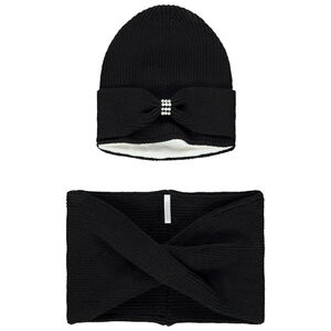 Conjunto de punto con gorro + snood con strass para niña.  Main Conjunto de punto con gorro + snood con strass para niña.