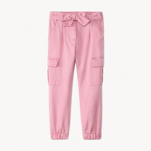 Pantalón cargo de twill liso con cinturón para niña  Main Pantalón cargo de twill liso con cinturón para niña
