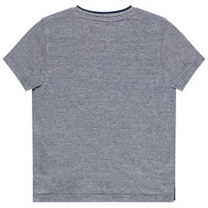 Camiseta de manga corta jaspeada con diseño para niño 