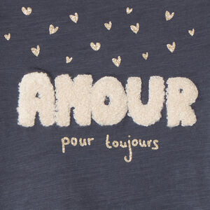T-shirt manches longues à broderie bouclette pour bébé fille 