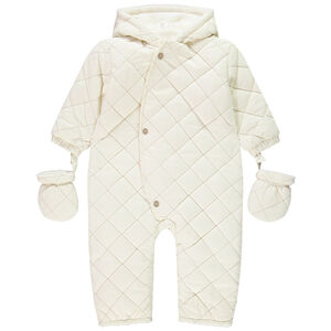 Buzo acolchado a cuadros para bebé con acabados según la edad 