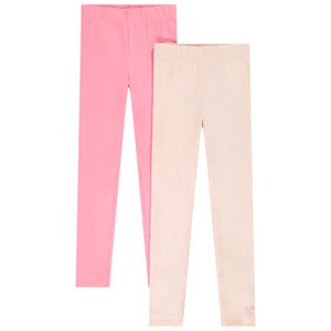 Lot de 2 leggings unis en jersey fille 
