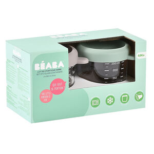 Pack de 2 tarros de conservación de vidrio de 250 ml en color verde salvia Gazelle 