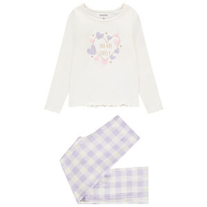 Conjunto de pijama largo bicolor de cuadros vichy para niña  Main Conjunto de pijama largo bicolor de cuadros vichy para niña