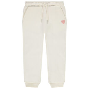Jogging liso con bordado de corazón para bebé niña 