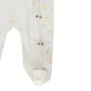 Pelele de jersey estampado de frutas para bebé niña 