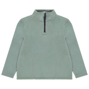 Sudadera polar unicolor con cuello alto para niño 