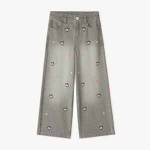 Pantalón ancho niña bordado Hello Kitty 
