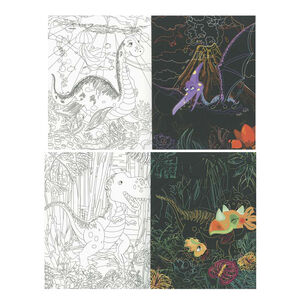 Libro con dibujos para raspar y colorear Dinosaurios +4años 