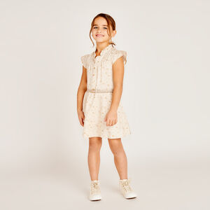 Vestido de manga corta estampado cachemir para niña 