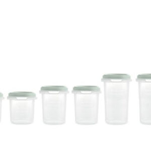 Set 6 Hermisized Mint Miniland. Set de 6 Herméticos graduados de 200, 250 y 330ml para todo tipo de alimentos. 