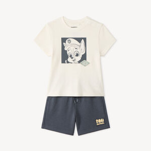 Conjunto de 2 piezas, camiseta + pantalón corto de la Patrulla Canina para bebé niño. 