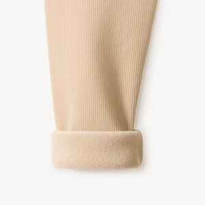 Calzoncillo acanalado liso forrado con polar para bebé niña 