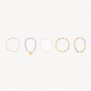Pack de 5 pulseras de cuentas decorativas para niña. 