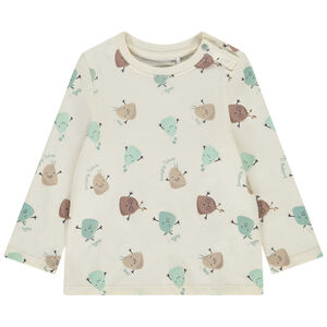 Camiseta de manga larga estampada con criaturas vegetales para bebé niño 