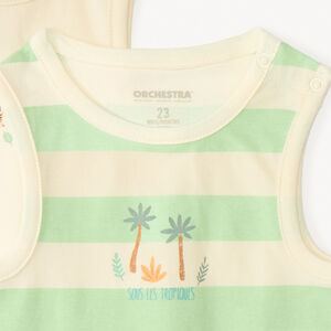 Pack de 5 bodies sin mangas de jersey con estampado de savana para bebé niño. 