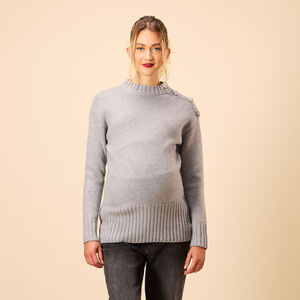 Suéter de punto con botones de strass para mujer 