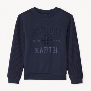 Pull manches longues à puffed print fantaisie pour garçon  Main Pull manches longues à puffed print fantaisie pour garçon