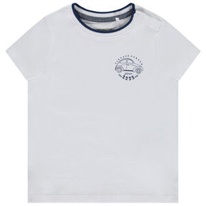 Camiseta de manga corta estampada de coche para bebé niño 
