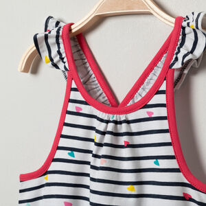 Vestido impreso con tirantes con volante para bebé niña  Main Vestido impreso con tirantes con volante para bebé niña