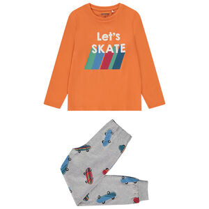 Pijama de 2 piezas estampado de skates para niño 