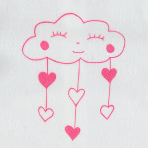 Pelele de terciopelo con nubes y corazones estampados 