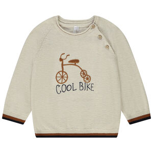 Jersey de punto con bordado de triciclo en relieve para bebé niño 