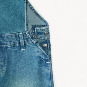 Salopette longue coupe large en jean fille 