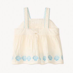 Top de peplum con bordado de concha para bebé niña 