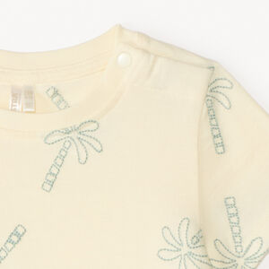Camiseta de manga corta con bordado de palmeras para bebé niño 