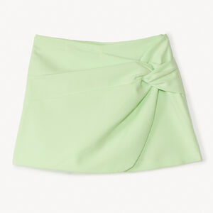 Falda corta efecto anudado lisa para niña 